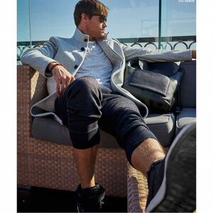 JOHN VARVATOS Zip Pocket Jogger Plaid Sweatpants M